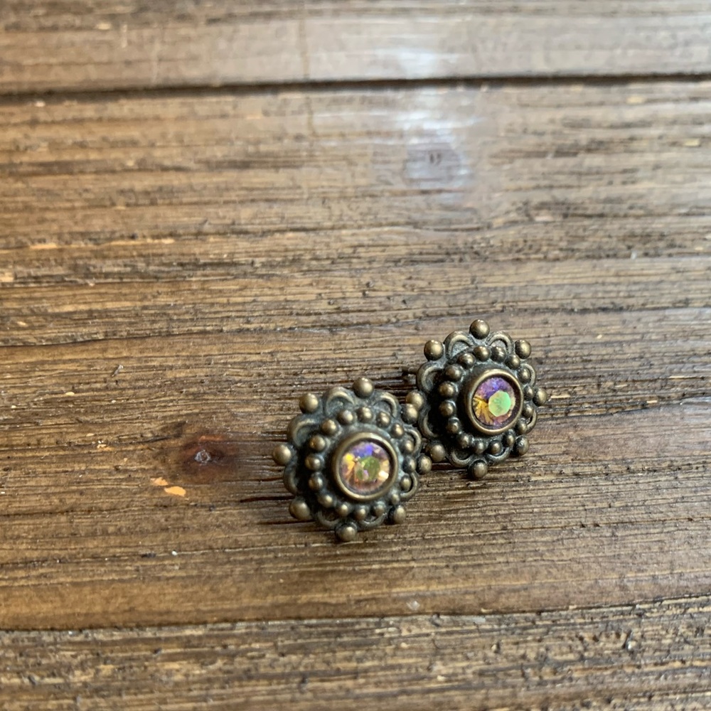 SORRELLI - Gold AB Crystal Stud Earrings